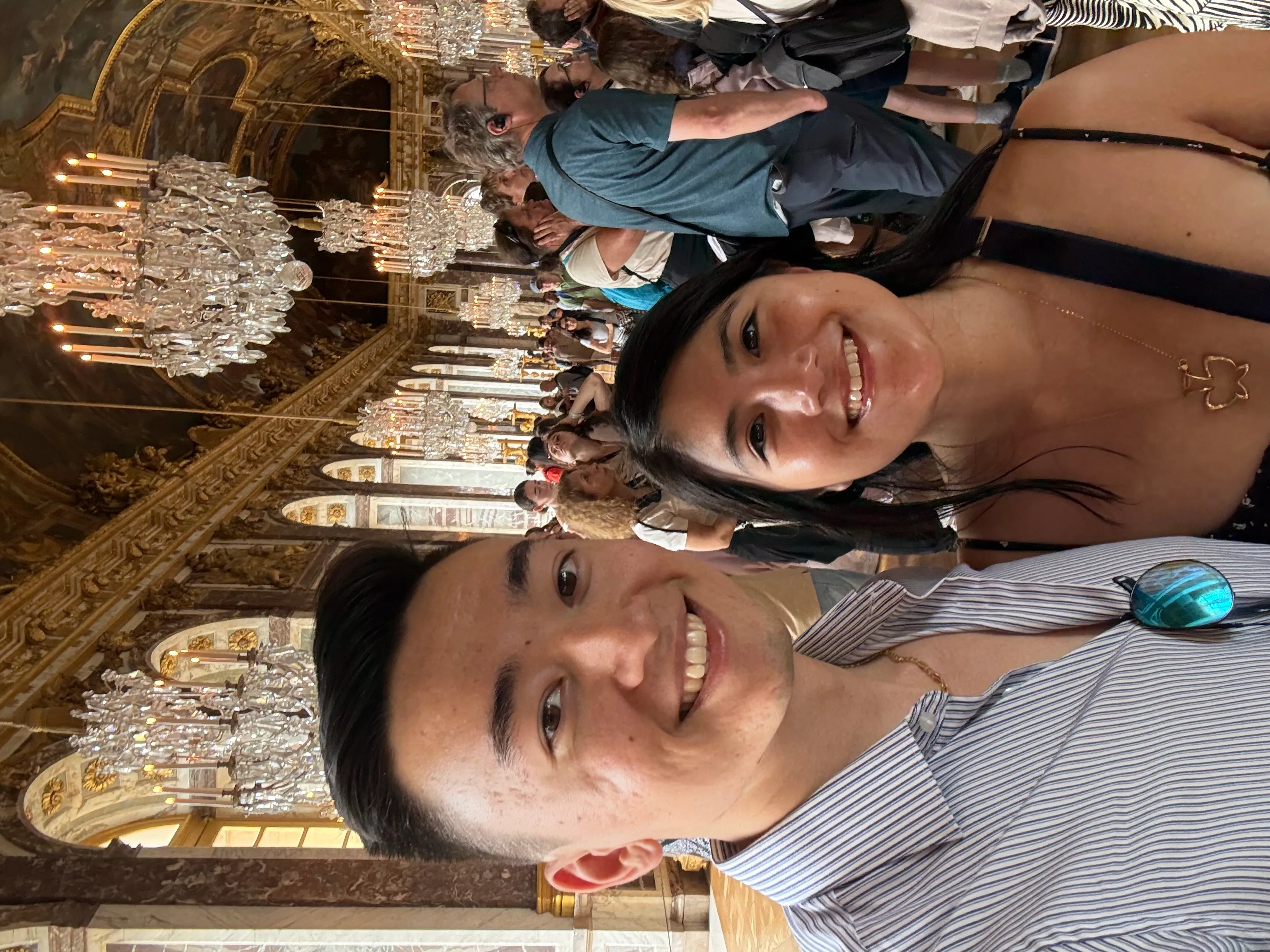 Selfie of Olivia and Geoff at the Palace of Versailles